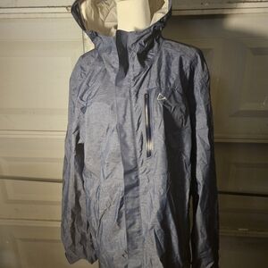 Paradox Hooded Waterproof Rain Jacket Blue Medium Lightweight Shell